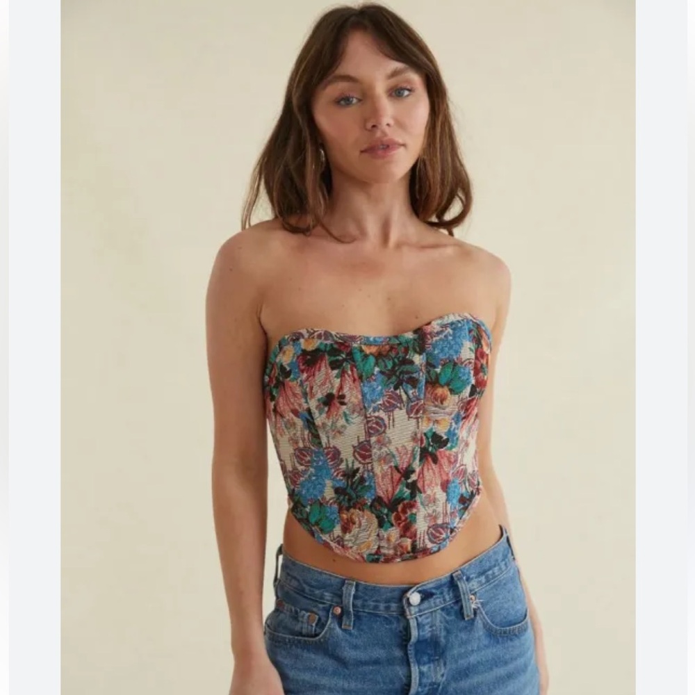 American Threads floral corset top